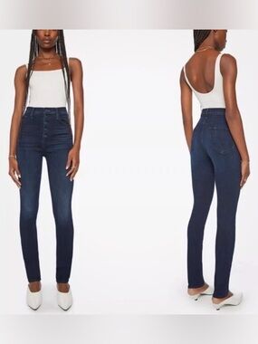 MOTHER High Waisted Pixie Rail Skimp Button Fly Skinny Jeans Size 26x31